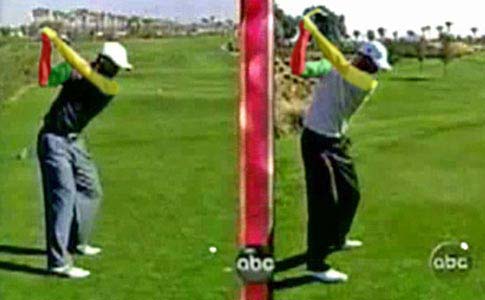 tiger woods swing analysis. Tiger Woods and Adam Scott at